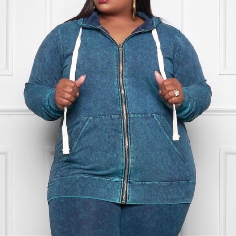 Denim inspired hoodie set